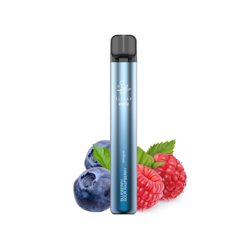 Elf Bar 600V2  Blueberry Sour Raspberry vape cu 2% nicotina